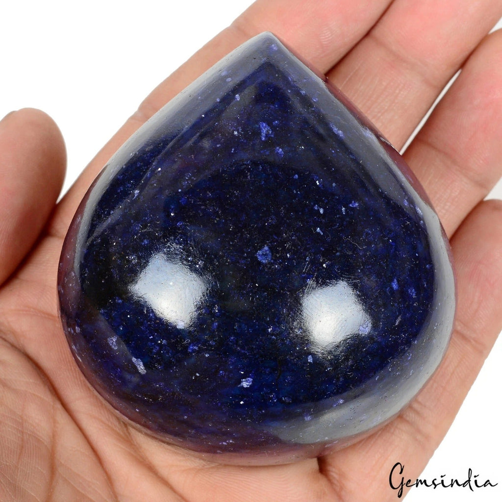 Certified 1600Ct Natural African Dark Blue Sapphire Pear Cab Huge Size Loose Gem