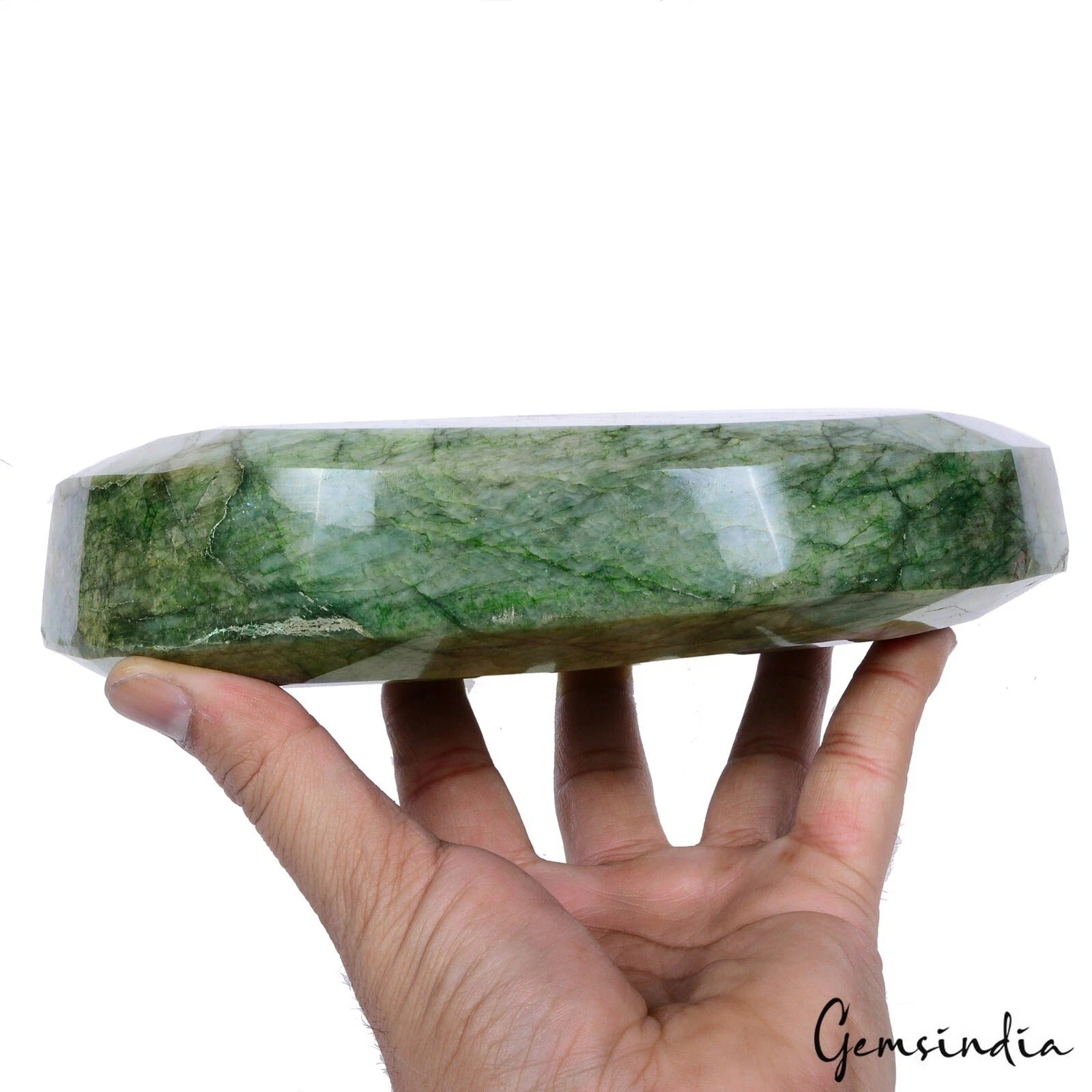Emerald Loose Gemstone, Oval Faceted Cut, Green — 8x6.7x2 inches, 16800 Ct (3.36 Kg), Brazil