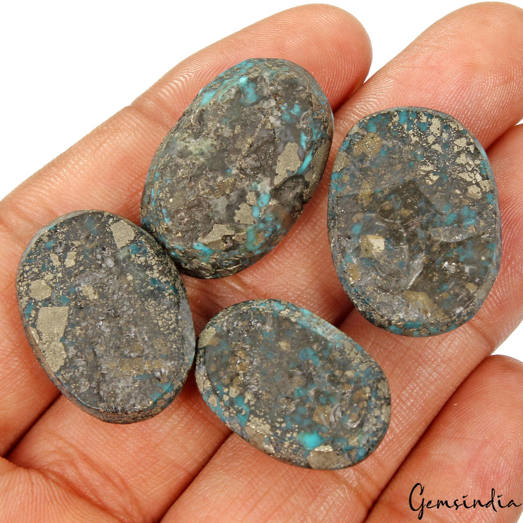 36Gm Natural Turquoise Blue Copper Loose Cabochon High Grade Untreated Gemstones