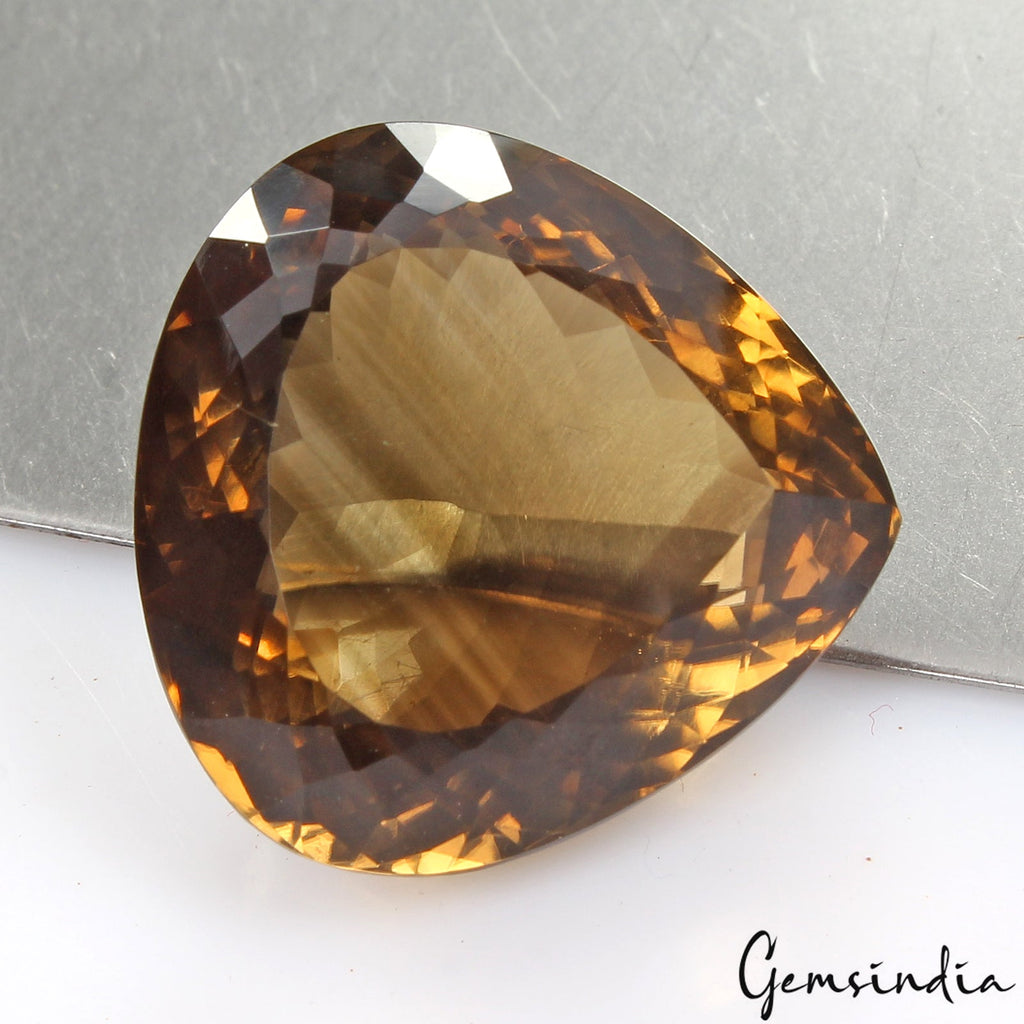 VVS 50.20 Cts Natural Citrine Golden Honey AAA Grade Pear Cut Loose Gemstone~