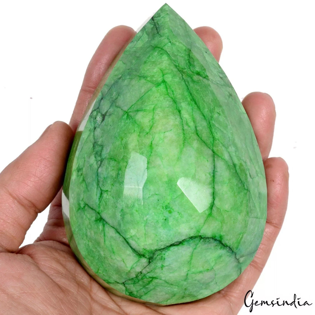 3500 Natural Green Brazilian Emerald Pear Faceted Earth Mined Certified Gemstone