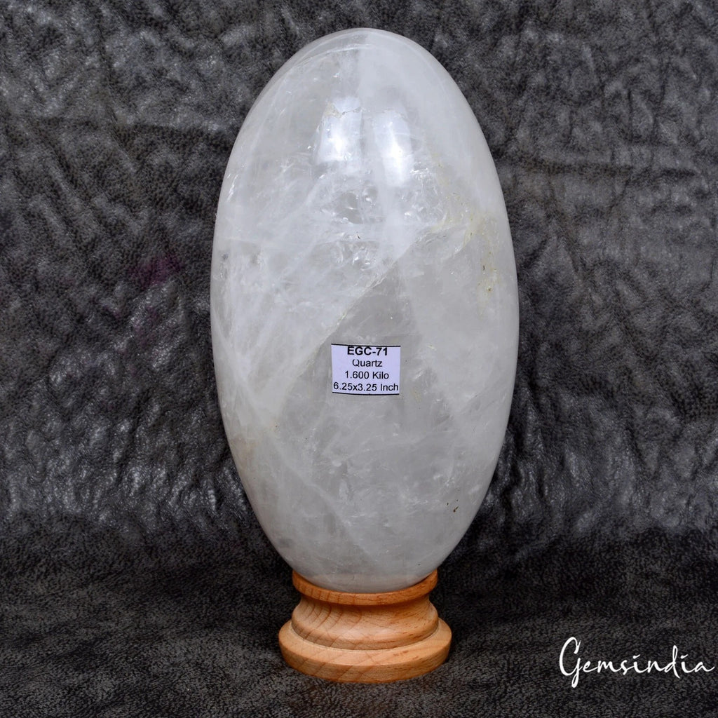 White Quartz Sphere, Untreated — 6.25x3.25 Inch, 1.60 Kg (8000 Ct)