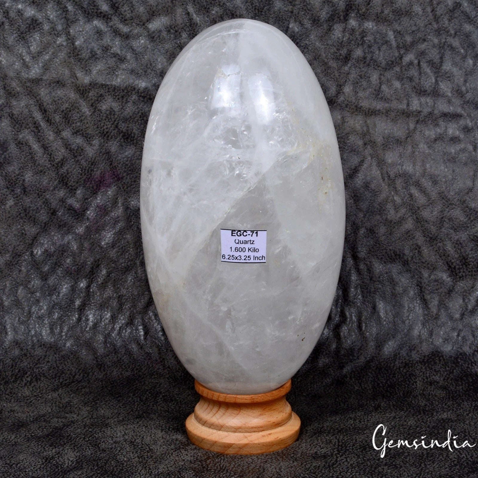 White Quartz Sphere, Untreated — 6.25x3.25 Inch, 1.60 Kg (8000 Ct)