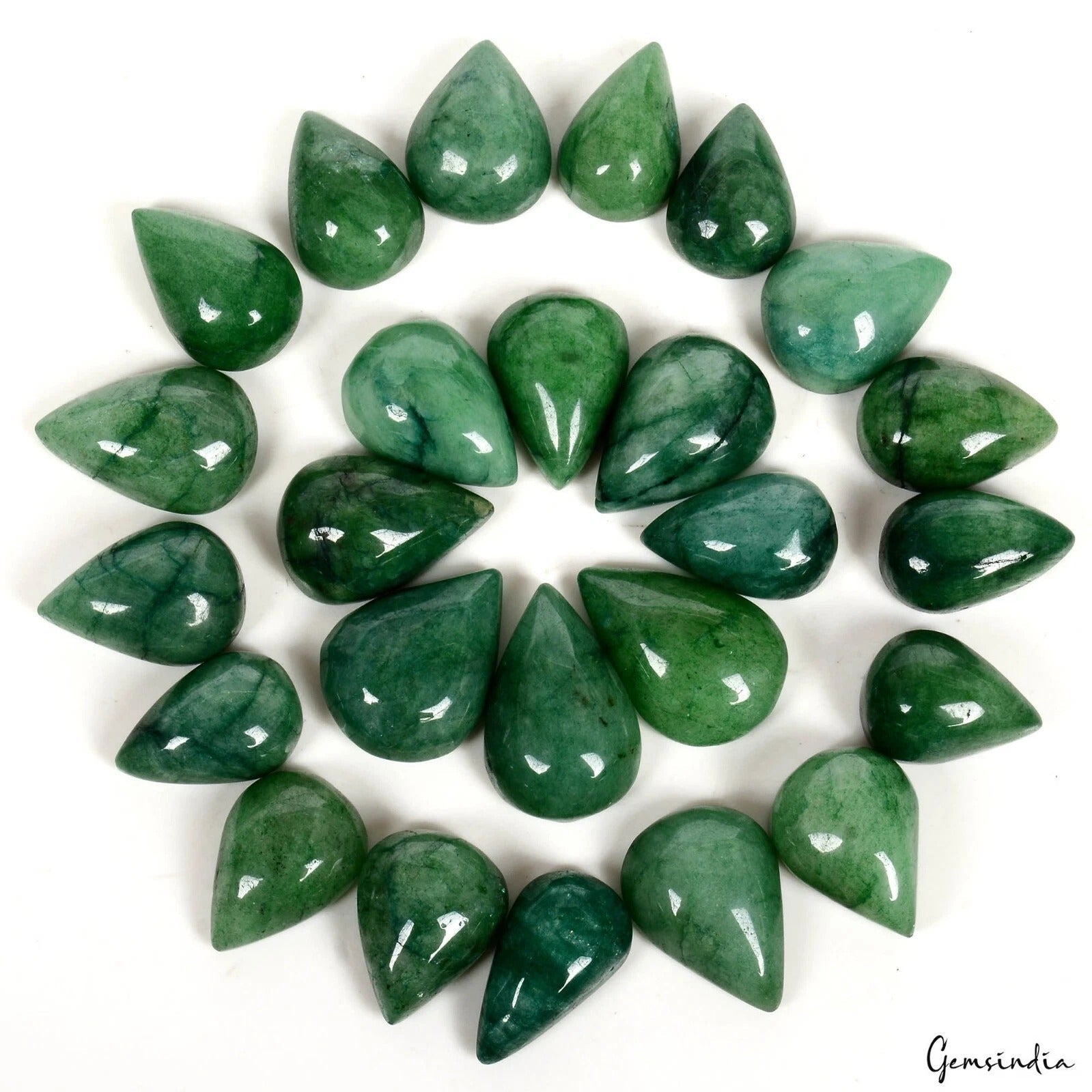 Certified 320 Ct/26Pcs Natural Brazilian Green Emerald Pear Cab Gems For Jewelry