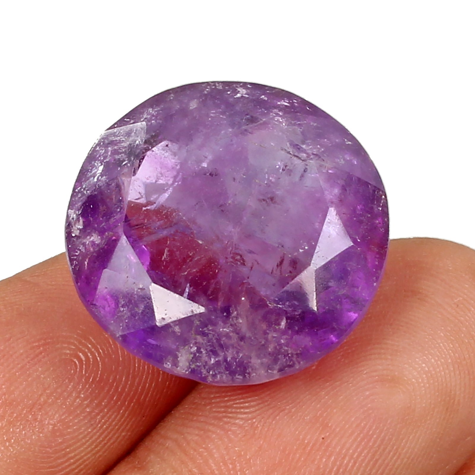 Large Rich Purple Amethyst 40.00 Ct Round Cut Loose Gemstone For Rings & Pendant