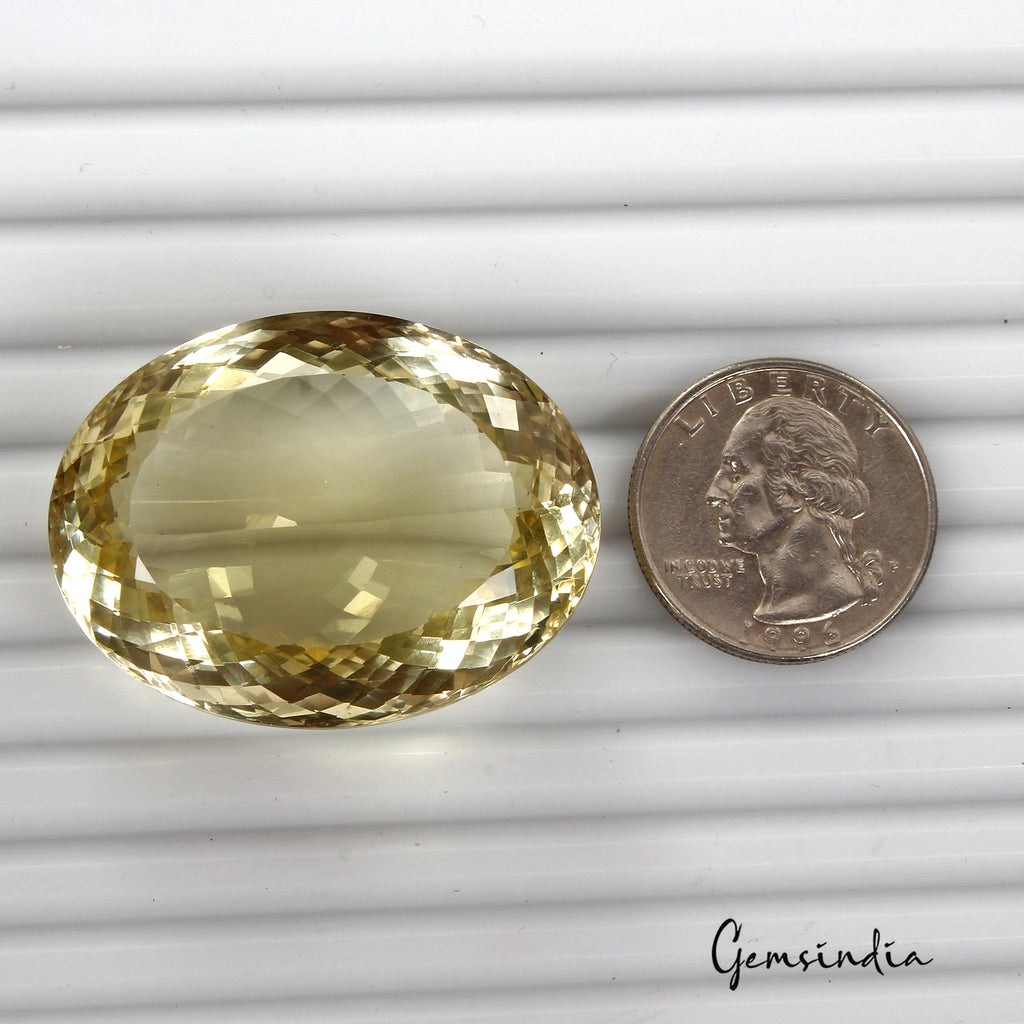 Certified 139.05 Cts Natural Untreated Golden Yellow Citrine Oval Cut Loose Gem