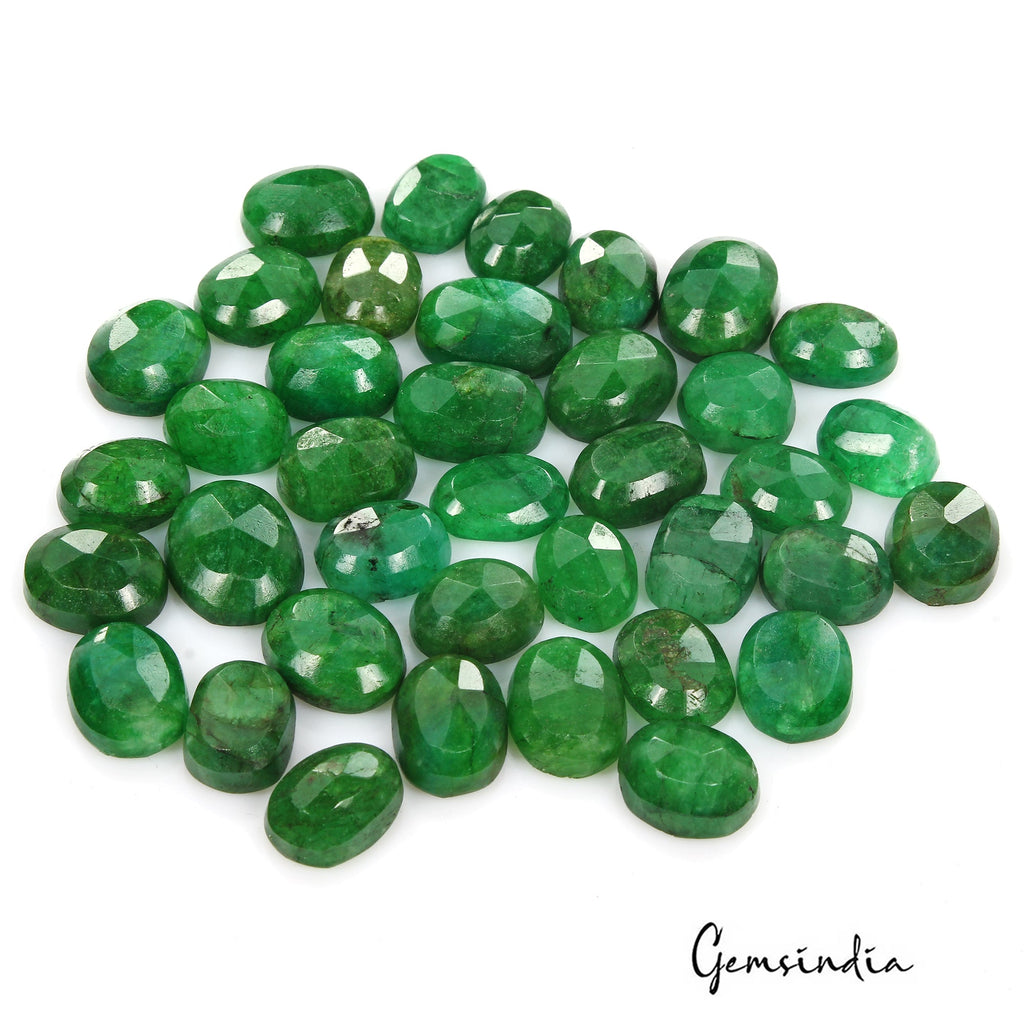420 Ct Natural Green Brazilian Emerald Oval Faceted Wholesale Gemstone Lot 38 Pc