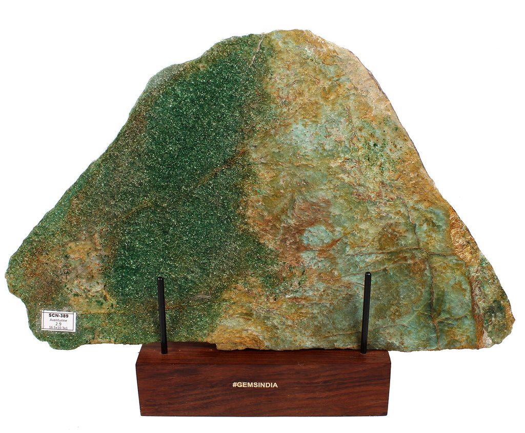 Natural Green Aventurine 2.9Kg Polished Crystal Slab 16.5" Extra Large Specimen