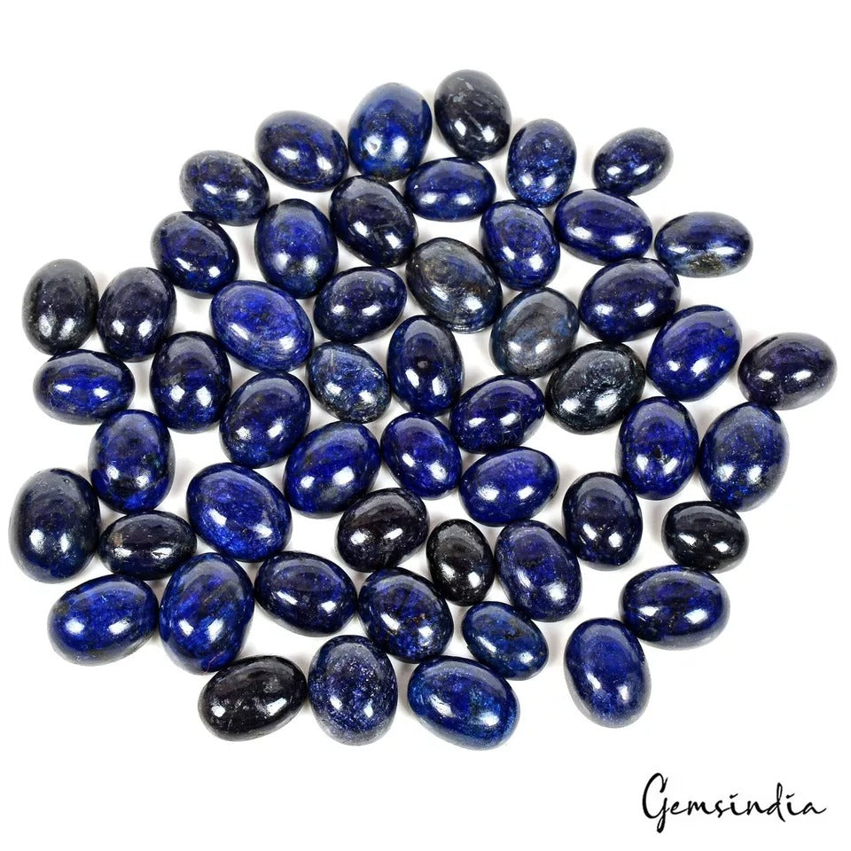 Certified 500 Cts/53 Pcs Natural Blue Sapphire Oval Cab Loose Gems For Jewelr