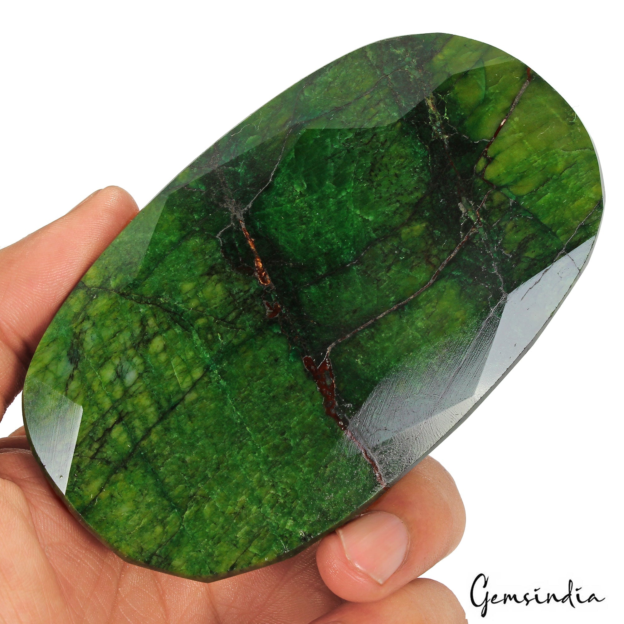 1950 Ct Natural Heena Green Emerald Oval Cut Faceted Earth Mined Loose Gemstone