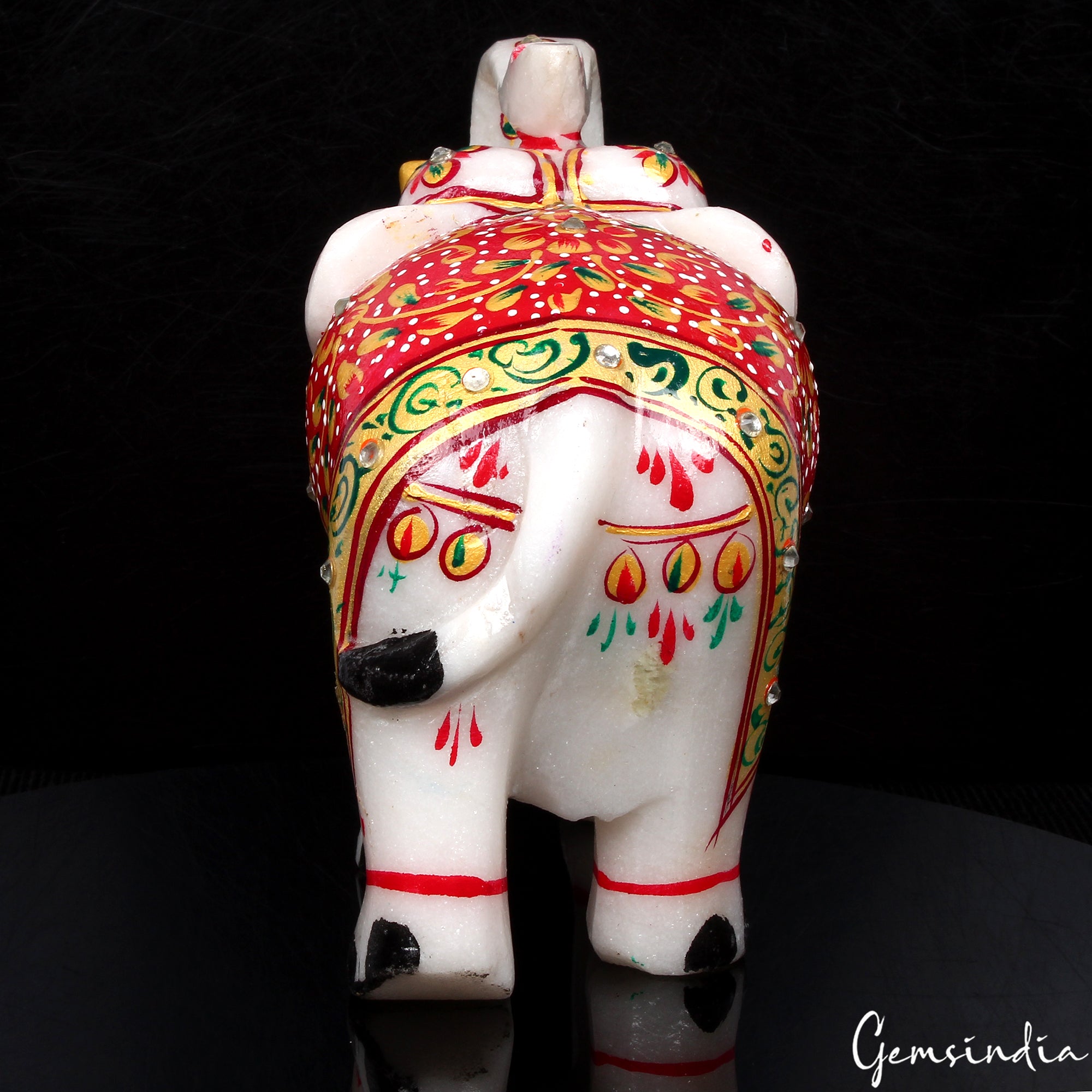 Marble Elephant Figurine — 6.5x5.2x3.1 Inch, 1.6 Kg