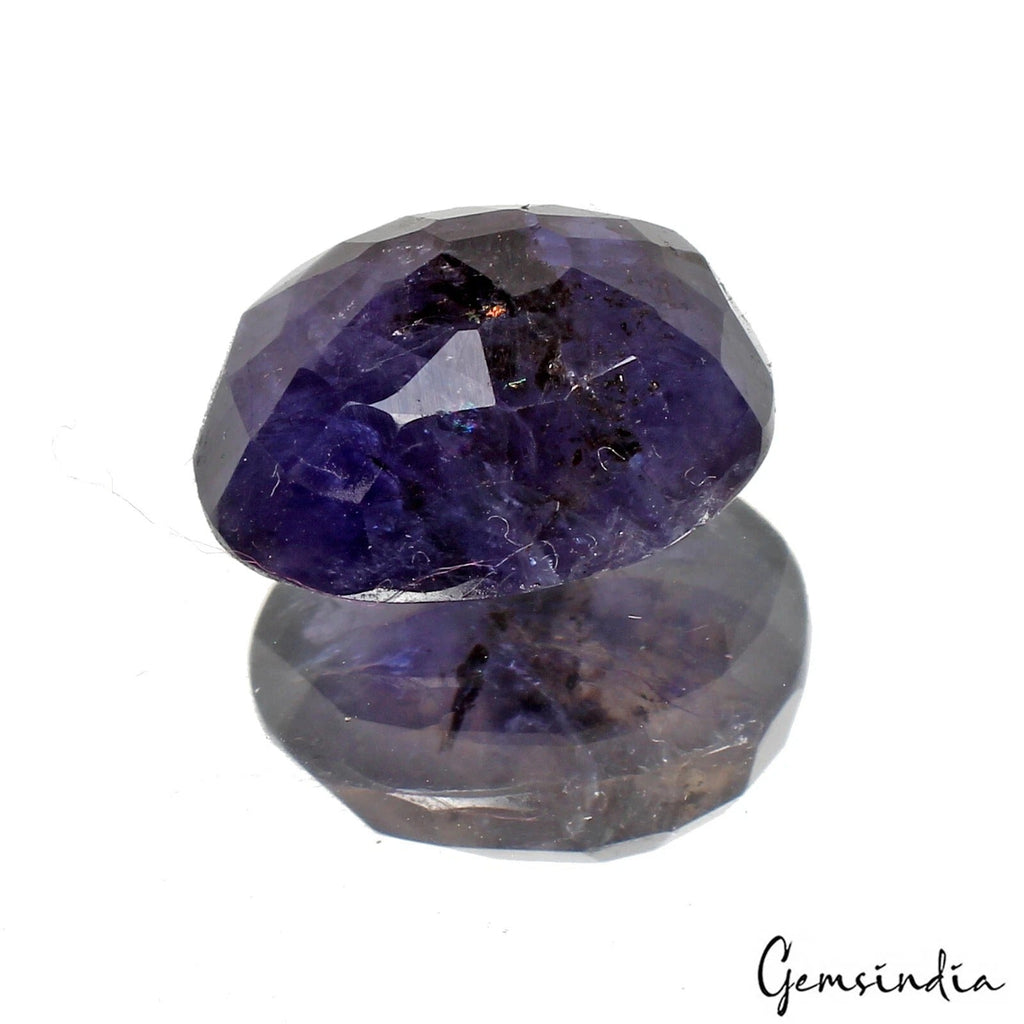 Certified 13.20Ct Natural Untreated Blue Iolite Oval Cut Loose Gemstone For Ring