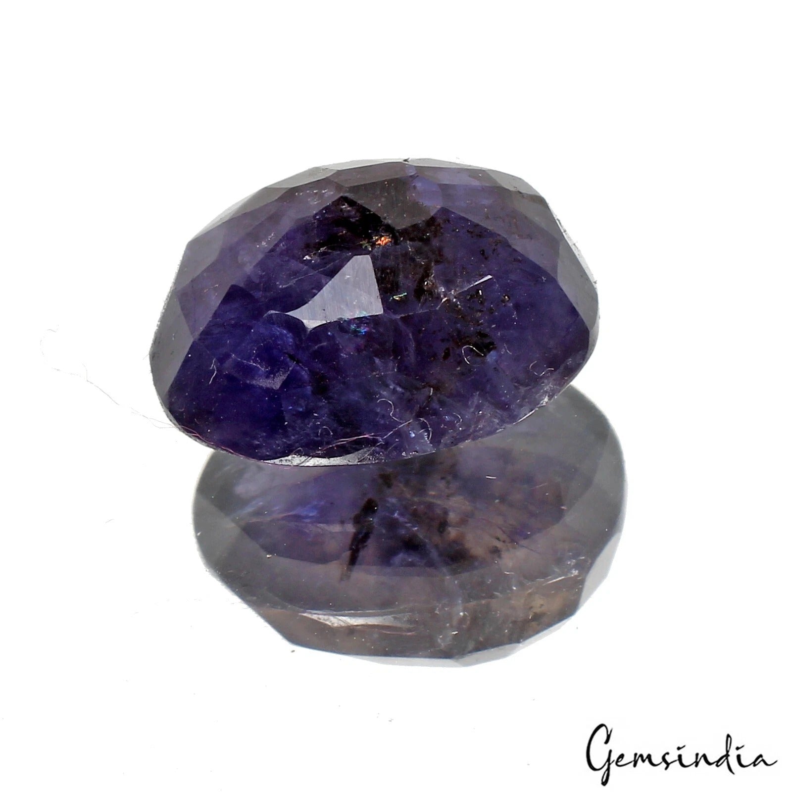 Certified 13.20Ct Natural Untreated Blue Iolite Oval Cut Loose Gemstone For Ring