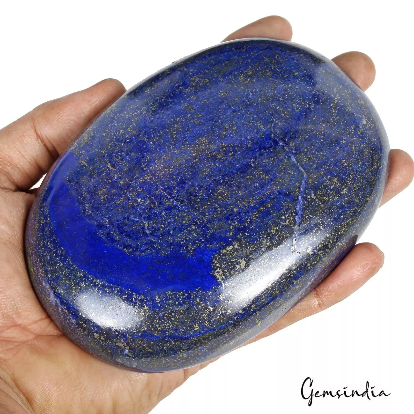 3530 Cts Natural Gold Pyrite Blue Lapis Lazuli Oval Cab Loose Certified Gemstone