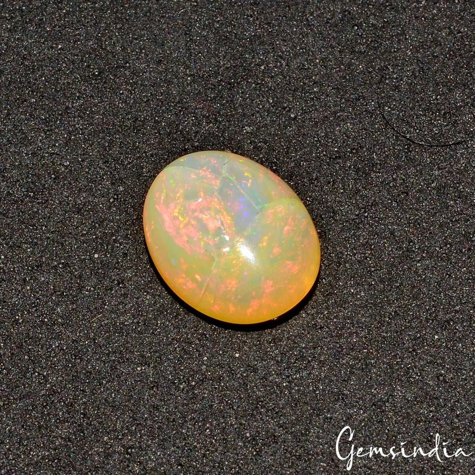 3.15 Cts Natural Untreated Ethiopian Multi-Shine Opal Oval Precious Gem For Ring