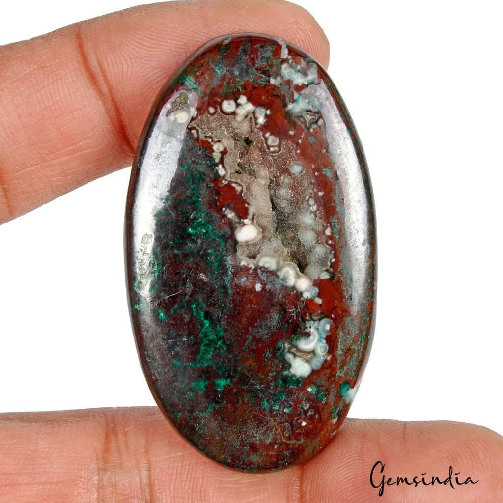 93.70 Ct Natural Malachite Chrysocolla 51x29mm Oval Huge Cabochon Loose Gemstone