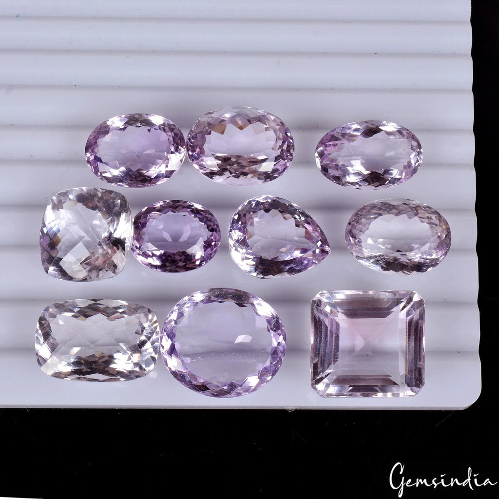 Amethyst Lot, Loose Gemstone, Untreated, Purple — 10 Pieces, 17mm, 200 Ct