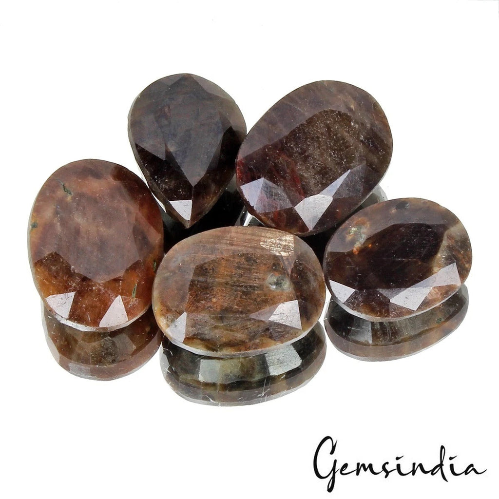 340 Ct Natural Untreated Brown Sapphire Oval Cut Faceted Loose Gemstone Lot 5 Pc