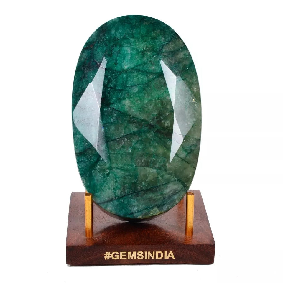 Emerald Loose Gemstone, Oval Faceted, Color Enhanced — 106x66x48 mm, 3060 Ct, Brazil