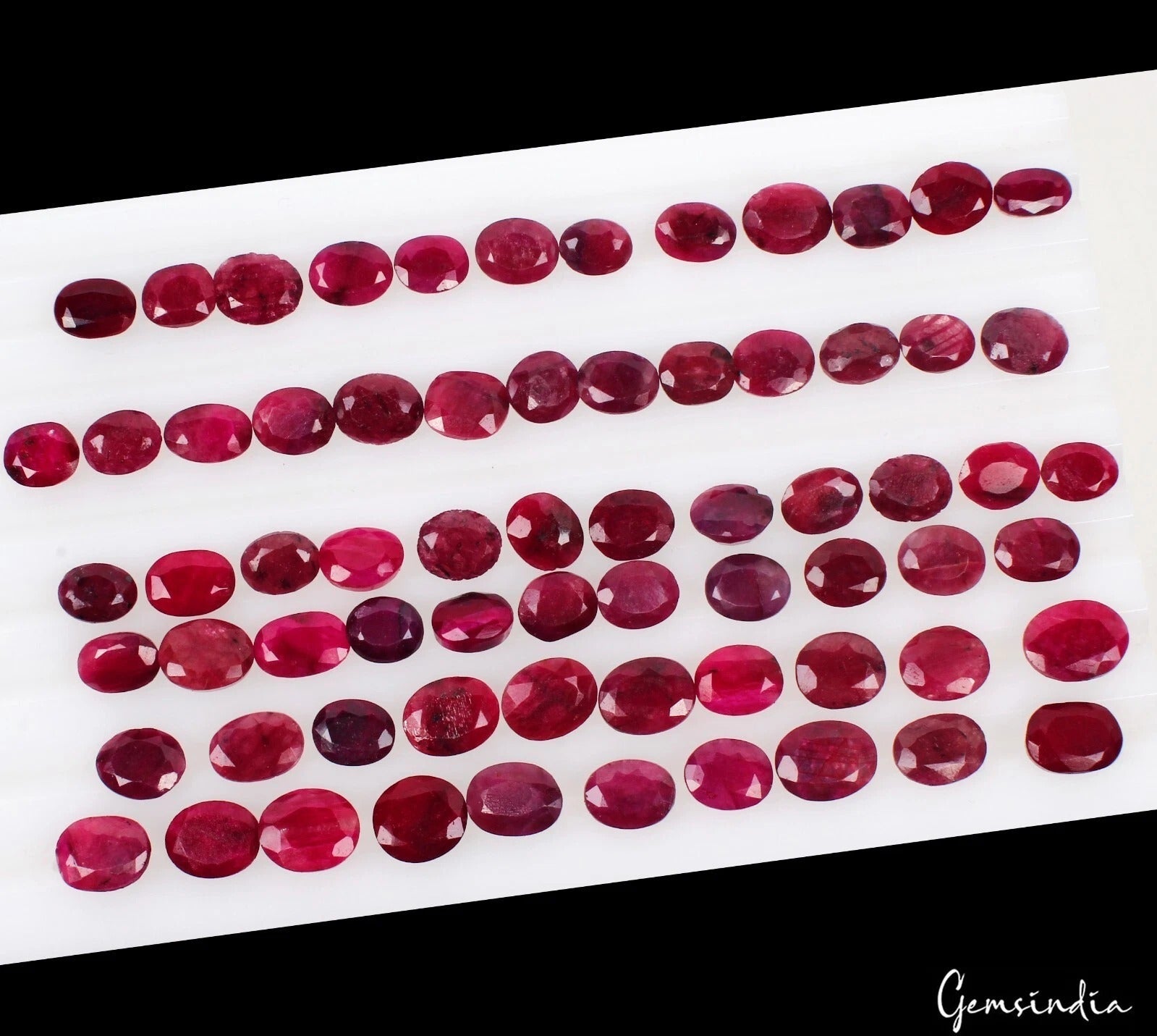 Superb 187.10 Ct Natural Red Ruby Oval Cut Faceted Loose Wholesale Gems Lot 68Pc