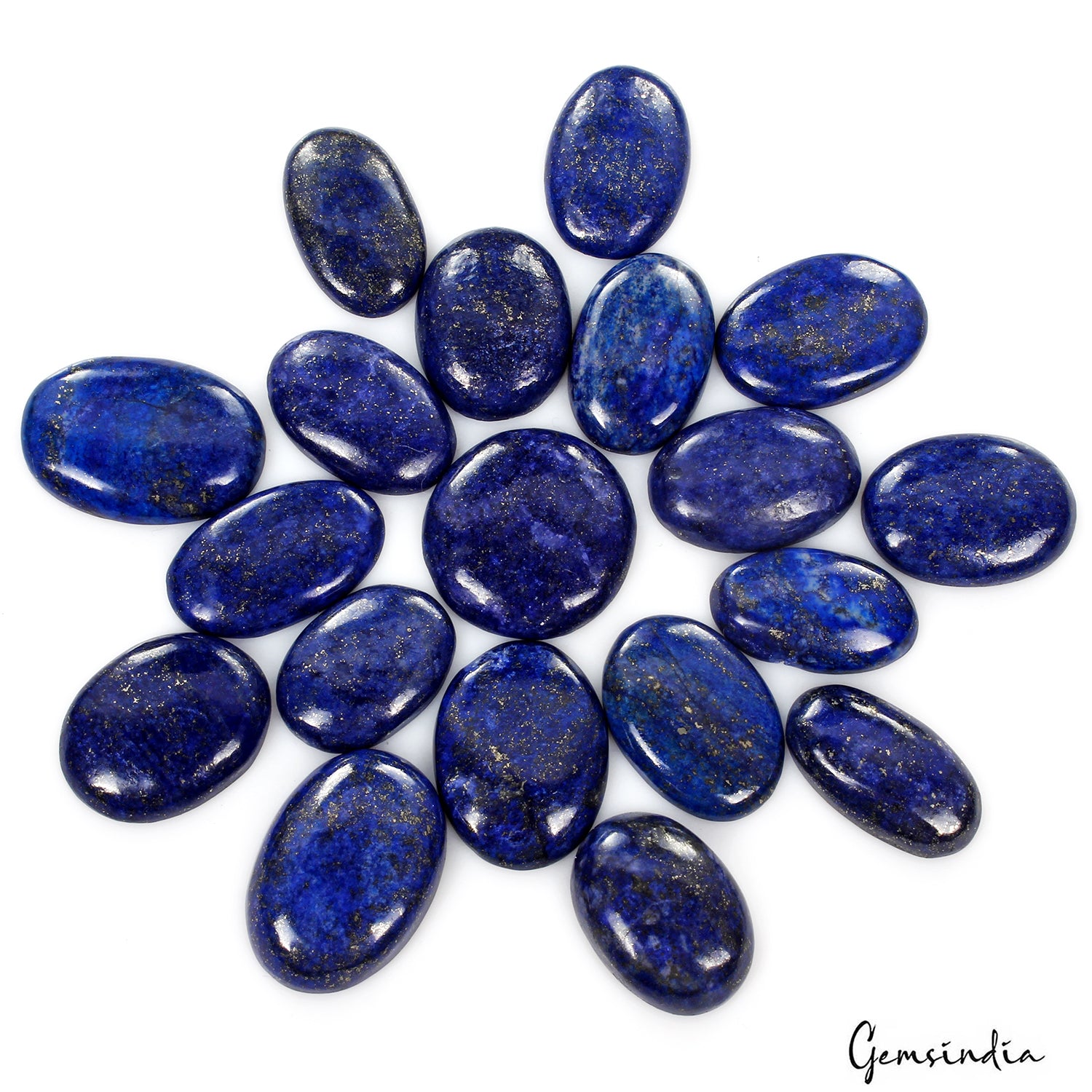 Lapis Lazuli Lot, Cabochon, Blue — 19 Pieces, 25mm to 32mm, 590 Ct, Afghanistan