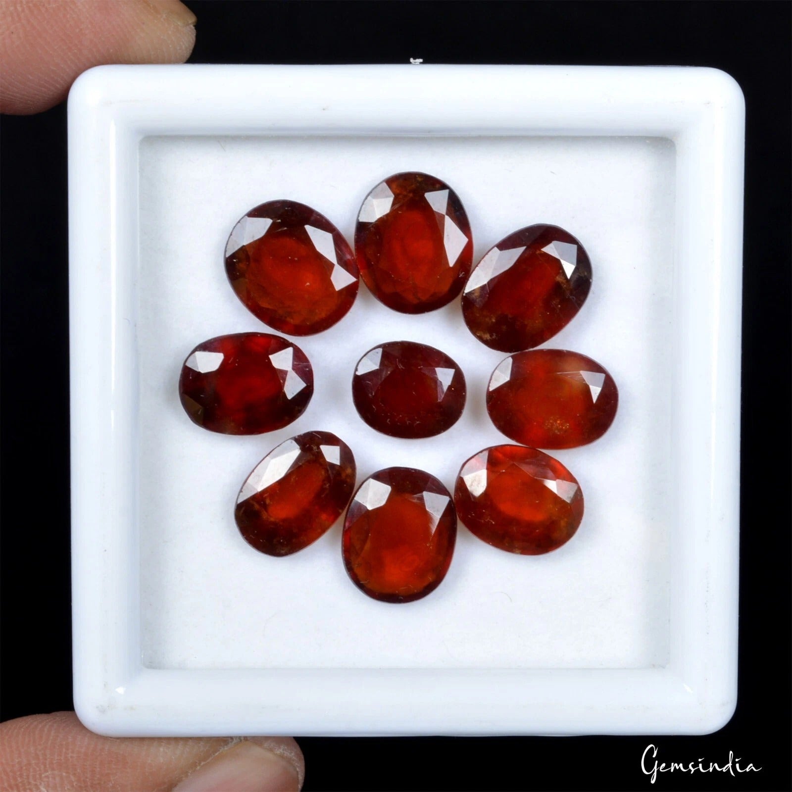 35.20 Ct Natural Untreated Brown Orange Hessonite Garnet Oval Faceted Gems Lot