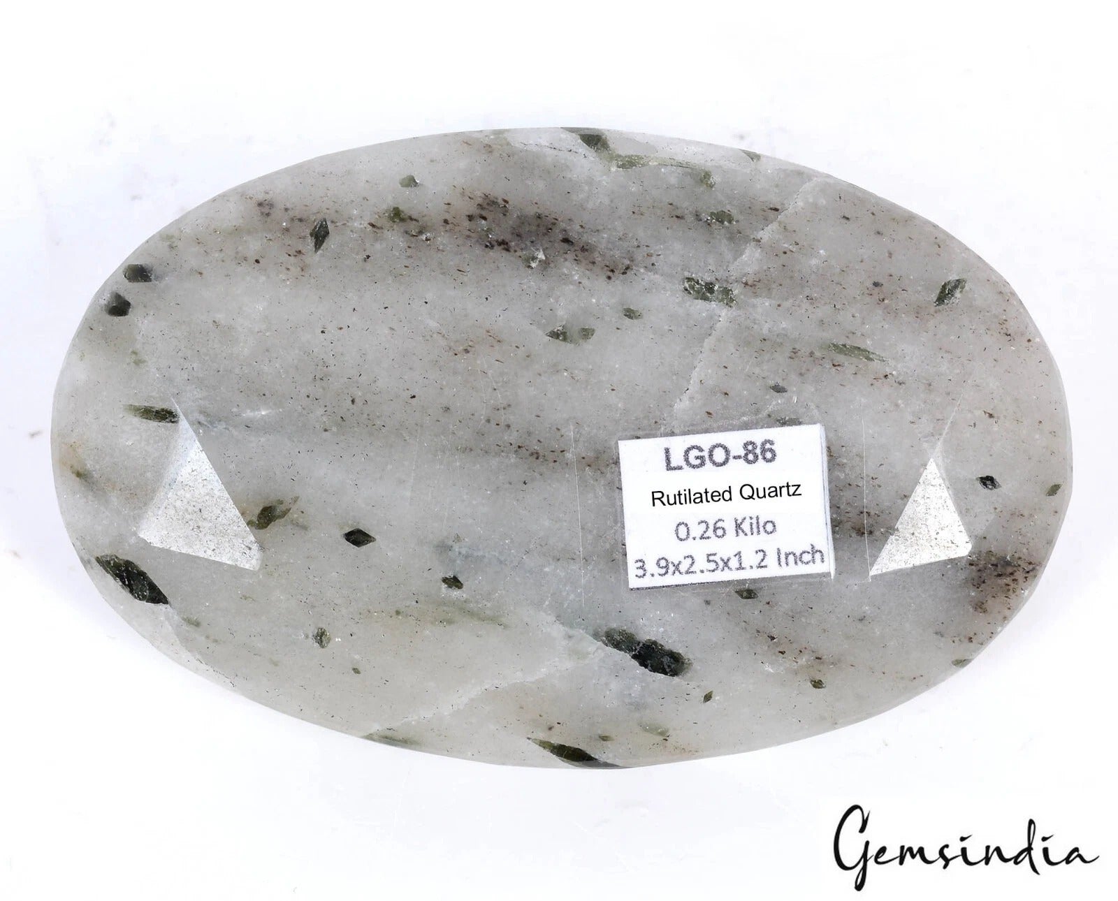 260 Gram Natural Untreated Rutilated Quartz Oval Cut Earth Mined Loose Gemstone
