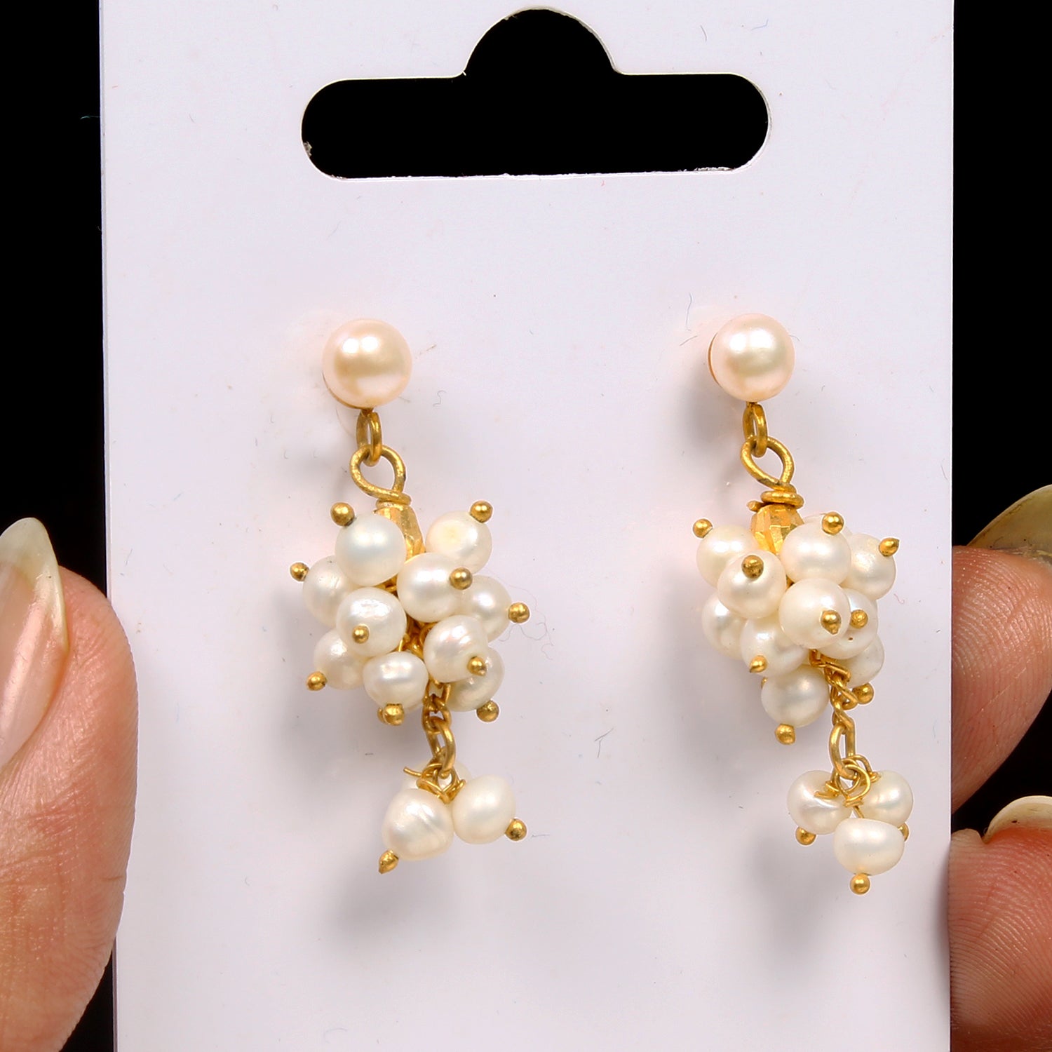 28.40 Ct Natural Freshwater Pearl Drop Dangler Earrings 1.25" for Christmas Gift