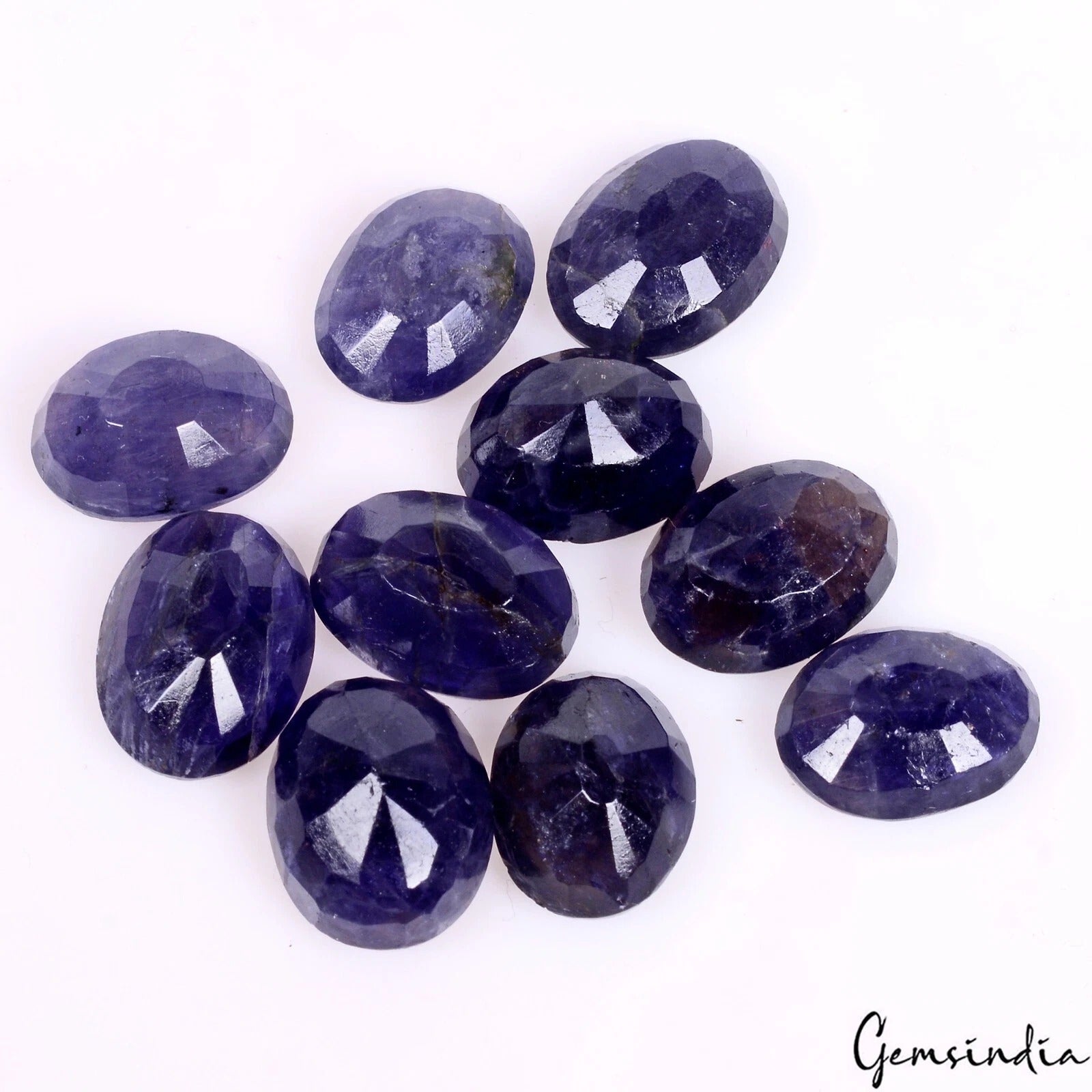 Iolite Lot, Loose Gemstone, Untreated, Blue — 10 Pieces, 13mm to 15mm, 61.80 Ct, Madagascar