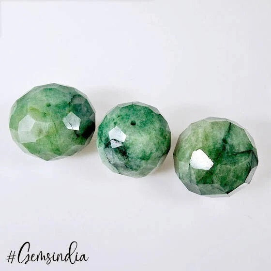300 Cts Natural Green Brazilian Emerald Bead Loose Gems Lot For Making Jewelry