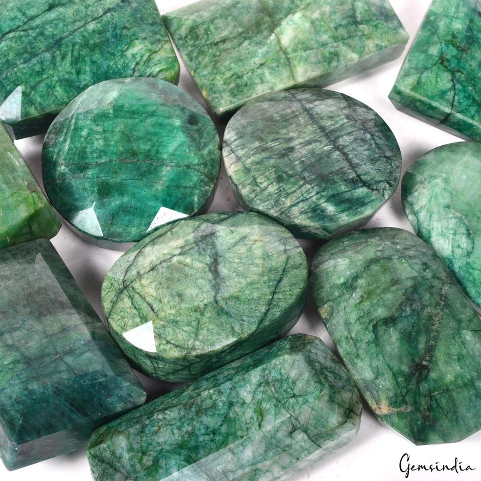 Emerald Loose Gemstone, Color Enhanced, Green — 44mm to 78mm, 8000 Ct, Brazil