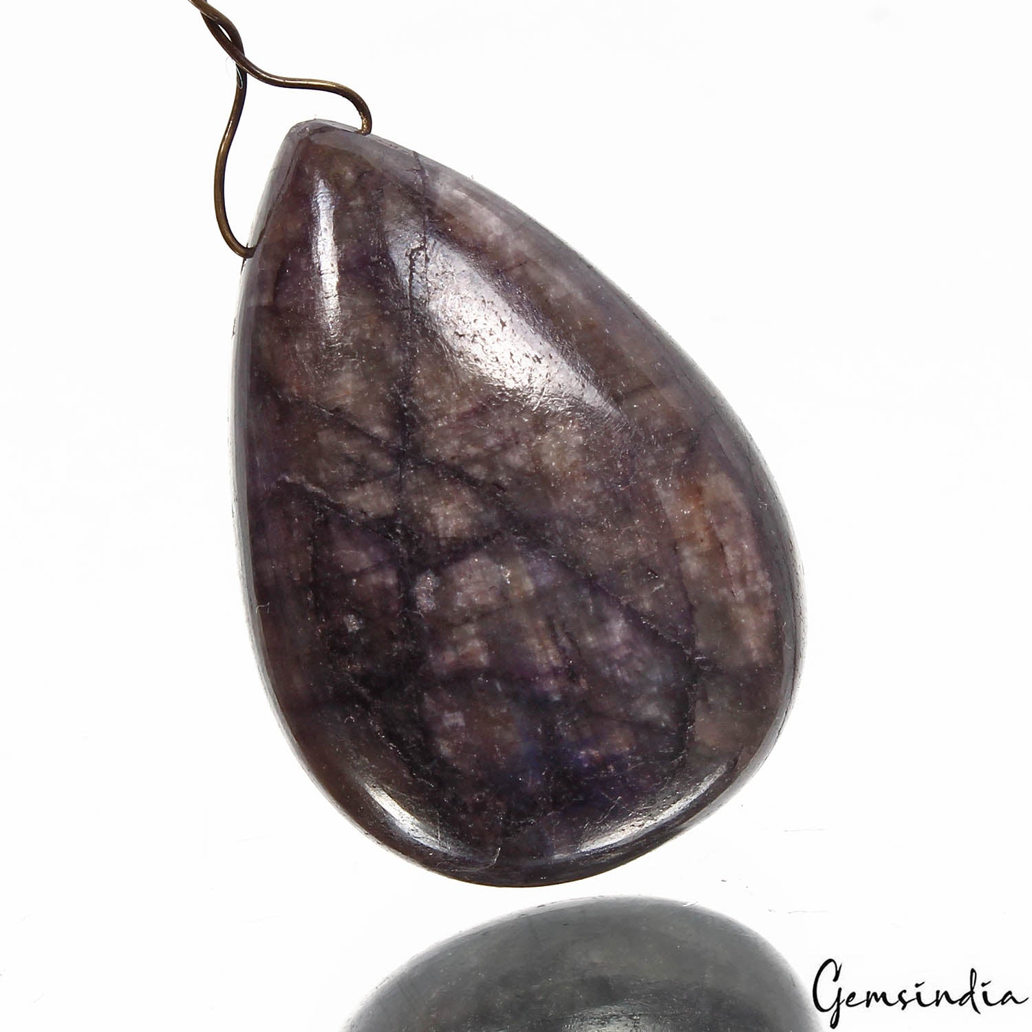 Certified 126.30 Cts Natural Gray Blue Sapphire Pear Cab Drilled Briolette Gem