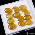 50.80 Ct Natural Yellow Sapphire Oval Cut Loose 9-11mm Unheated Ceylon Gemstones