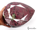 Large 15 Kg Natural Huge Green Red Ruby Zoisite Pear Faceted Untreated Gemstone