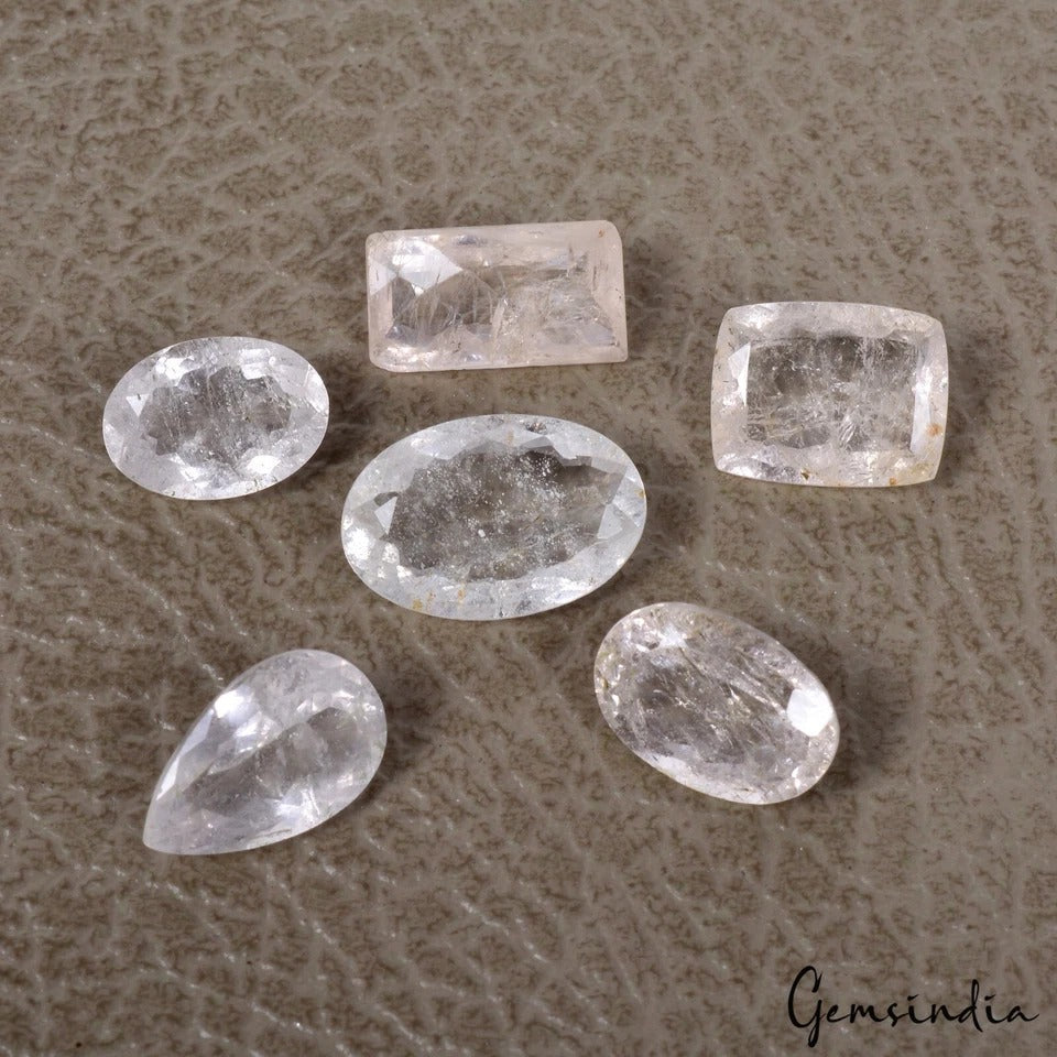 26.20 Cts/6 Pcs Natural Untreated Pink Morganite Mix Cut Loose Gems For Jewelry