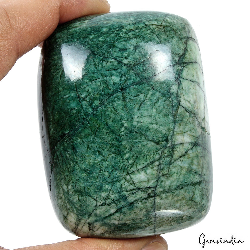 1990 Ct Natural Green Zambian Emerald Cushion Cabochon Loose Earth Mined Gems