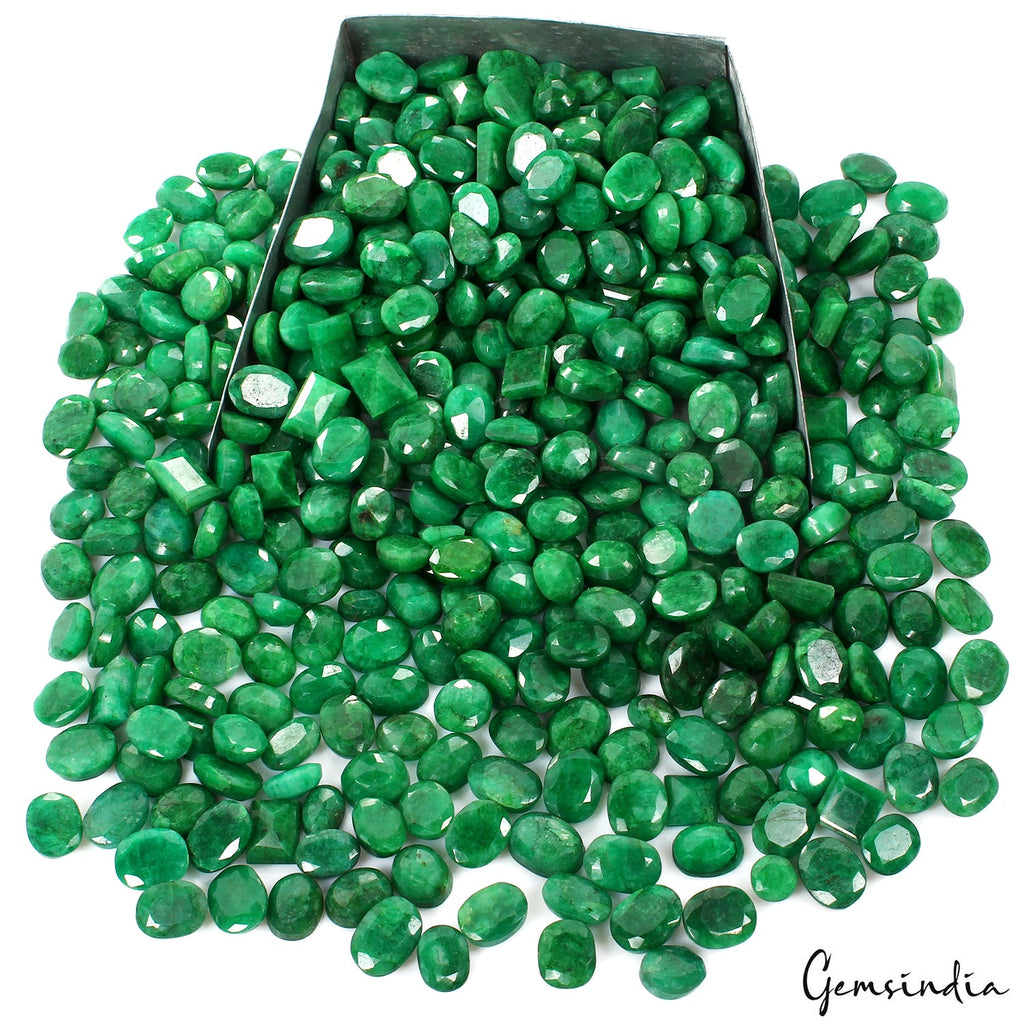 6000 Cts Natural Zambian Emerald 11mm-21mm Mix Cut Loose Gemstones Wholesale Lot