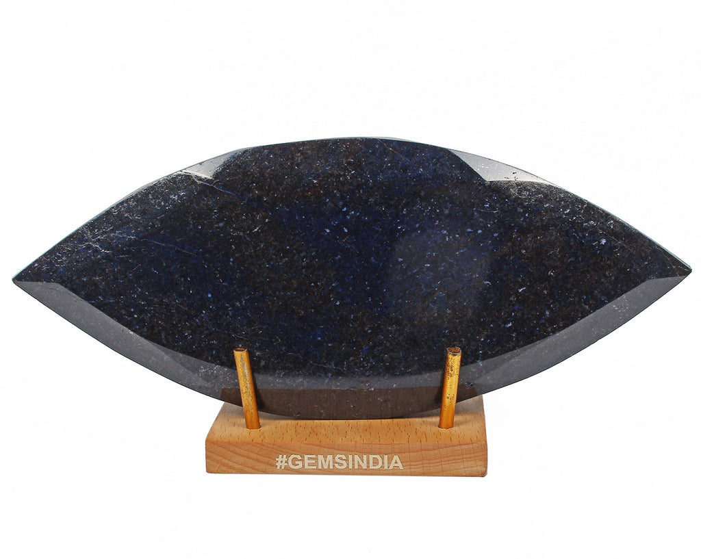 Large 1.6 kilo Natural Blue Sapphire Huge Marquise Cut 7.5" Display Specimen