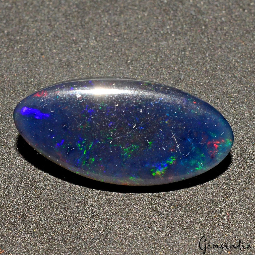 12.90 Cts Natural Blue Black Opal Ethiopian Multi Shine Cabochon Loose Gemstone
