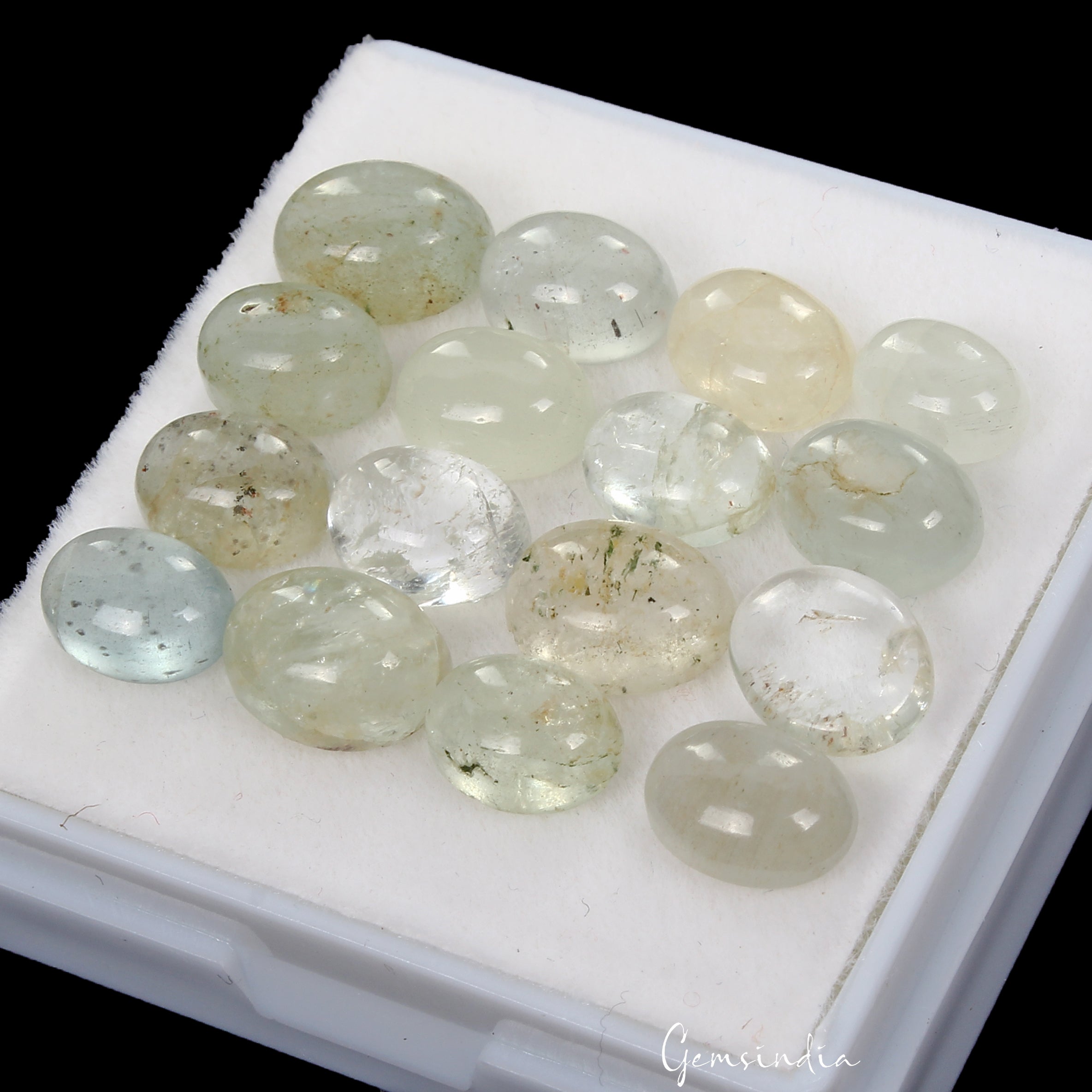 25.20 Cts Natural Blue Green Aquamarine Oval Cab 7-9mm Loose Brazilian Gemstones