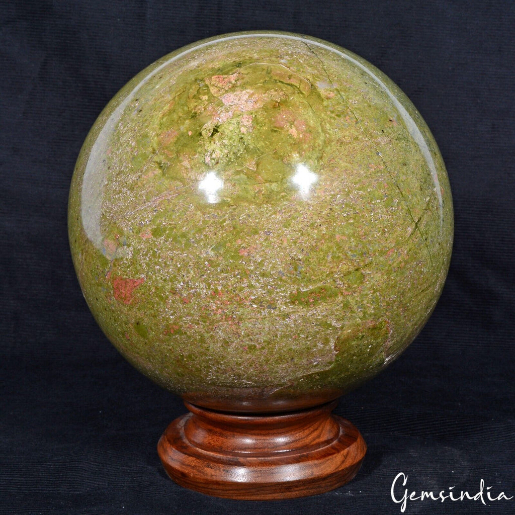20.28lb Large Natural Red Green Unakite Crystal Sphere Ball Specimen Healing 7in