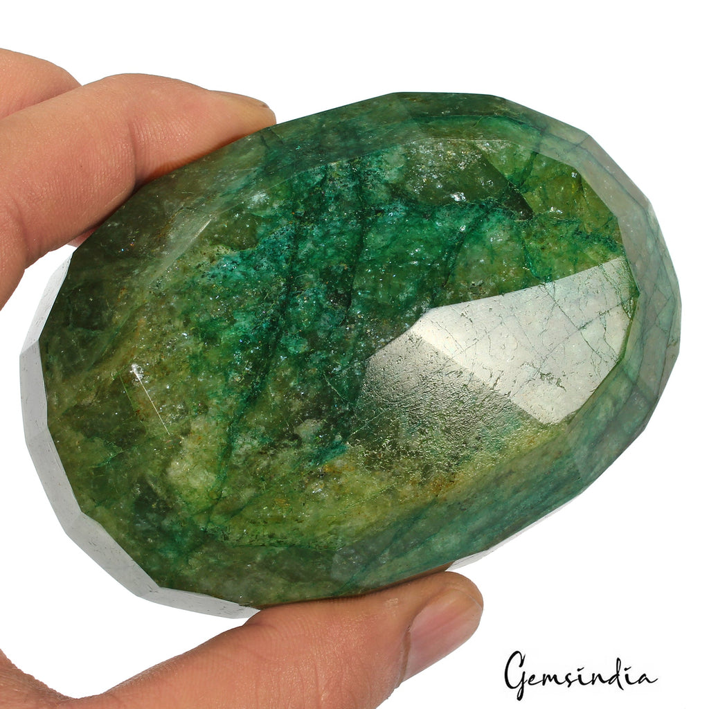 2150 Ct Natural Green Emerald Excellent Oval Cut Faceted Museum Size Loose Gems
