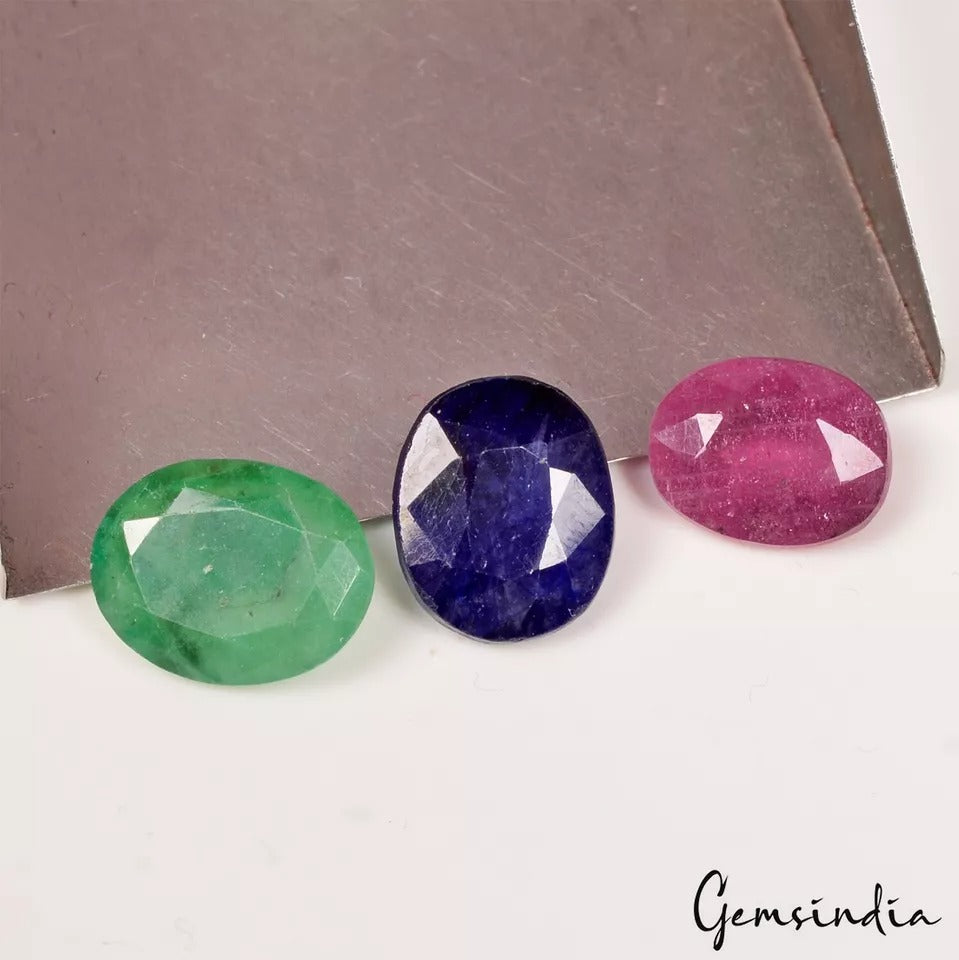 Ruby Lot, Loose Gemstone, Untreated, Red — 3 Pieces, 10mm to 11mm, 12.00 Ct, Mozambique
