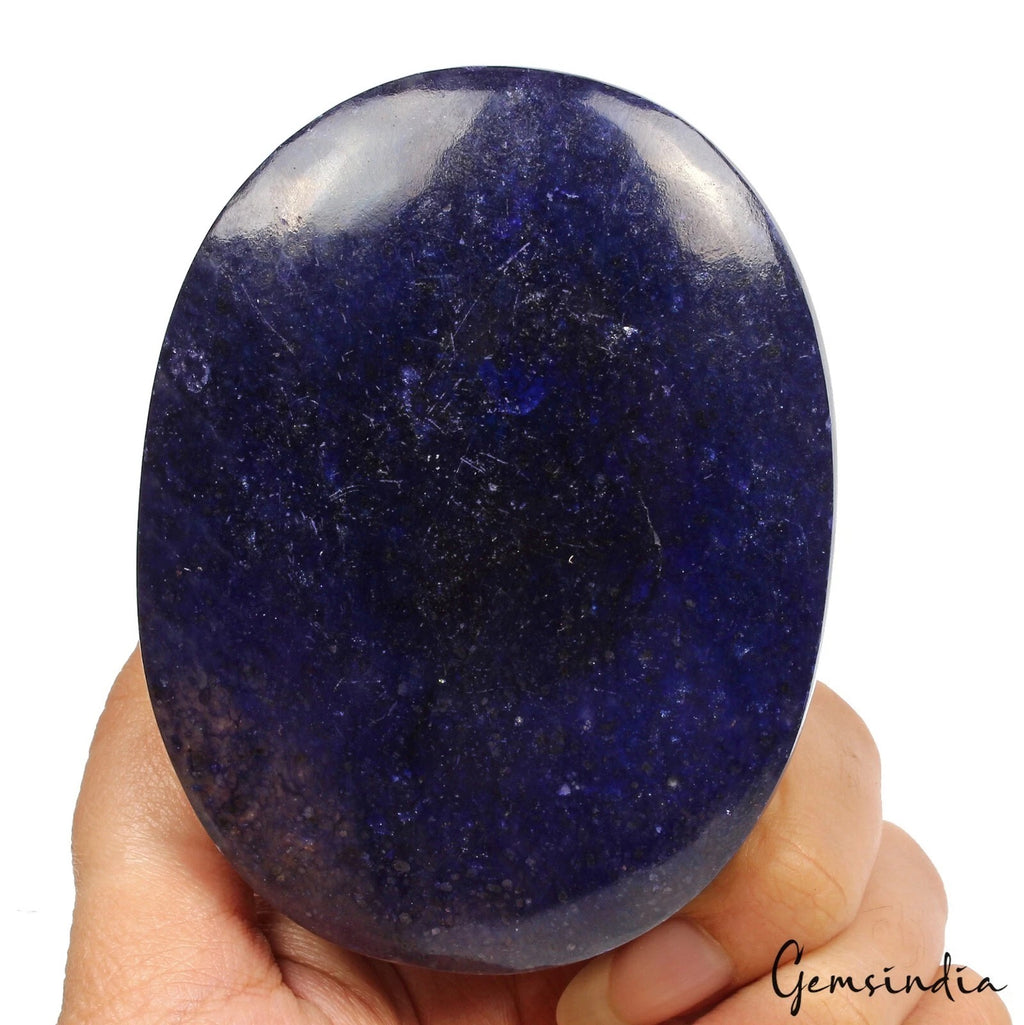 African Blue Sapphire Cabochon, Color Enhanced — 89x69x42 mm, 2445 Ct, Madagascar