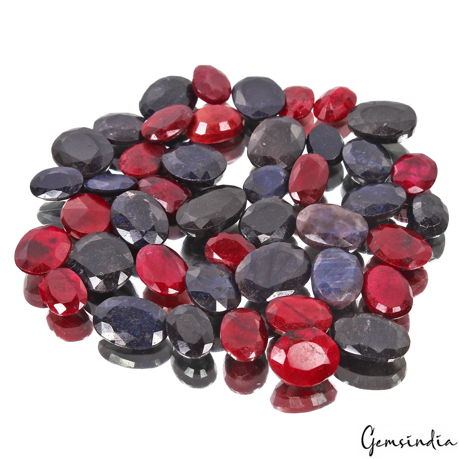 Ruby Lot, Loose Gemstone, Color Enhanced, Red — 44 Pieces, 12mm to 18mm, 500 Ct, Madagascar