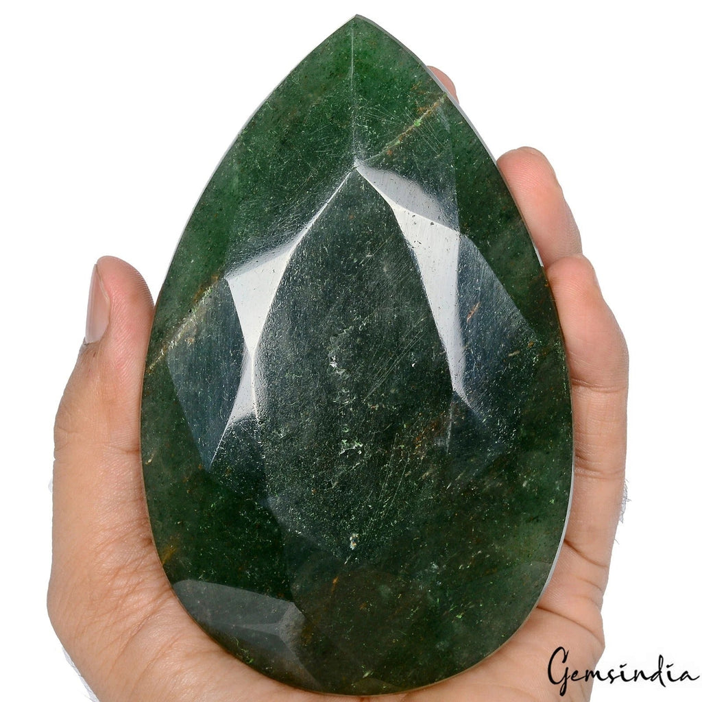 3400 Ct Natural Green Strawberry Quartz Pear Cut Museum Size Loose Huge Gemstone