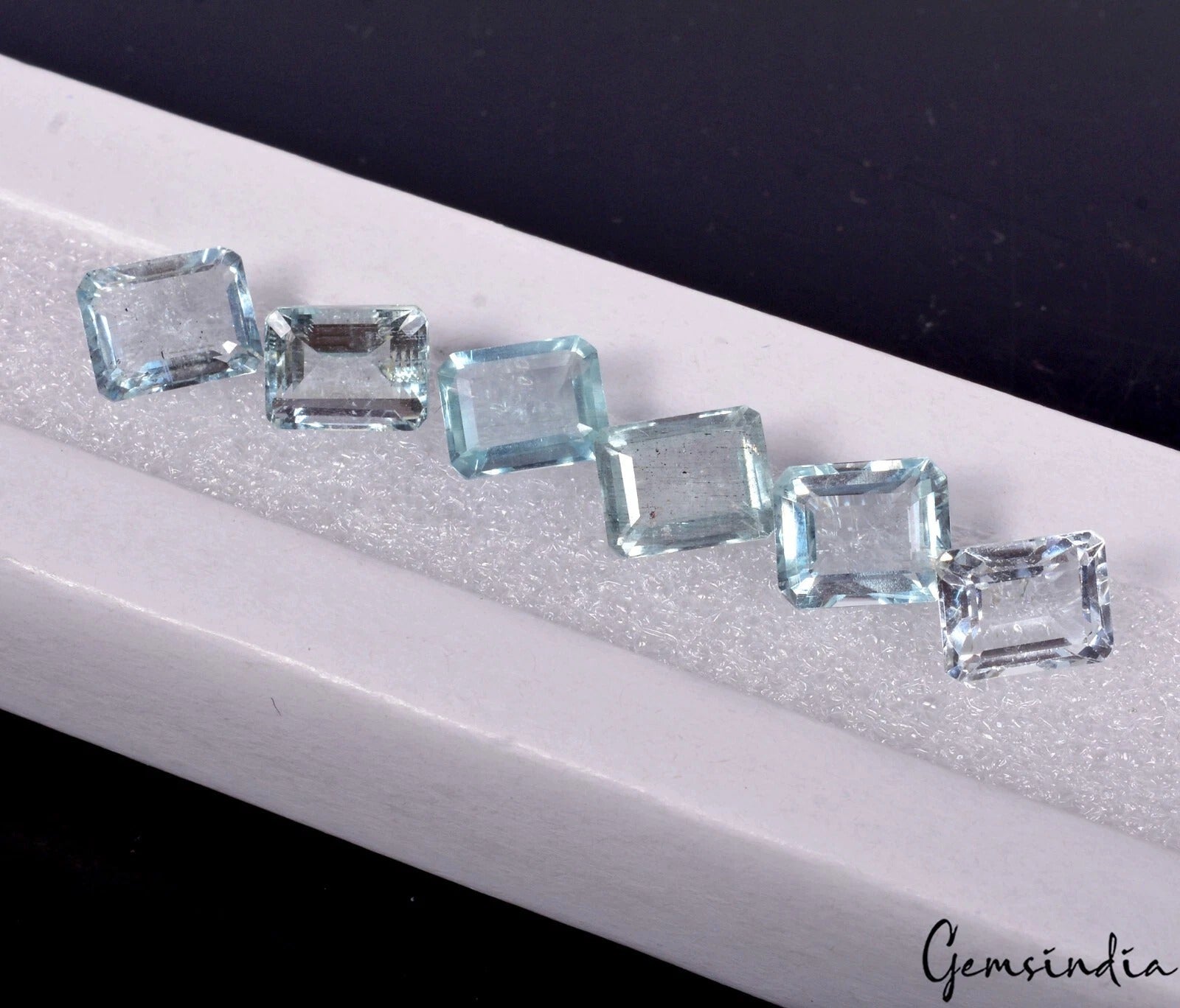 Aquamarine Lot, Loose Gemstone, Untreated — 6 Pieces, 8mm to 9mm, 13.90 Ct, Brazil