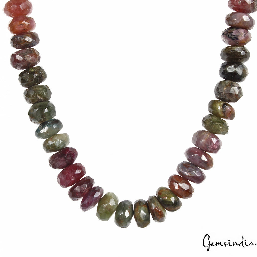 182.70 Cts Natural Multi Shade Tourmaline Gem 7mm-8mm Round Beads Strand~13"