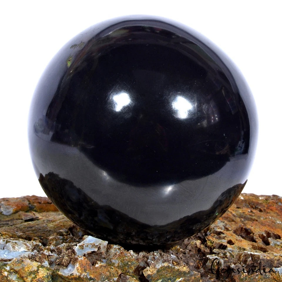 1.5Kilo Black Obsidian Sphere Large Crystal Ball Chakra Healing Meditation Stone