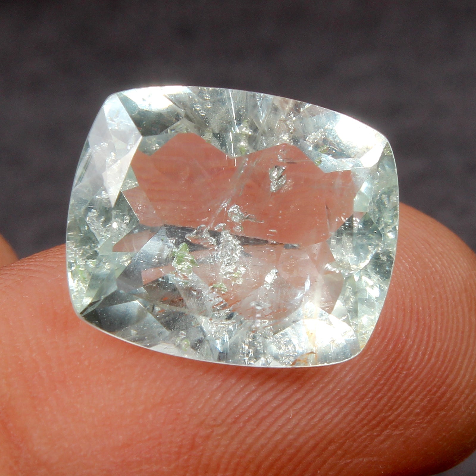 6.90 Cts Natural Blue Aquamarine Cushion Checker Cut Loose Unheated Gemstone